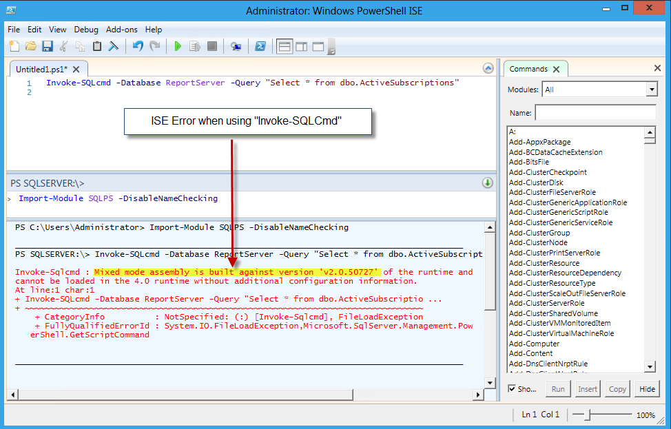 ISE error