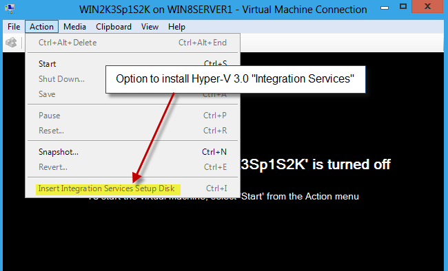 Install Integration Services Windows 2003