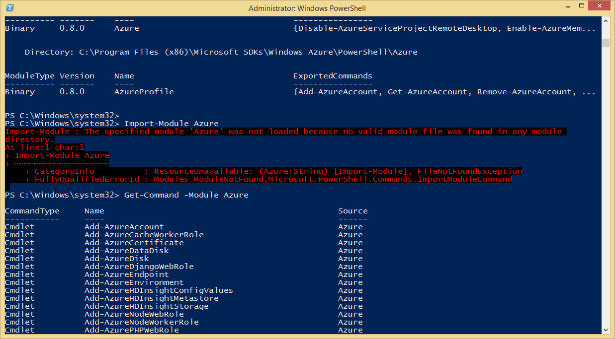 PowerShell Autoload Azure commands