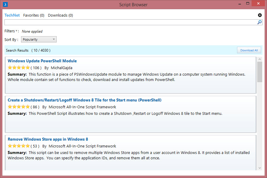 Script Browser Windows Application