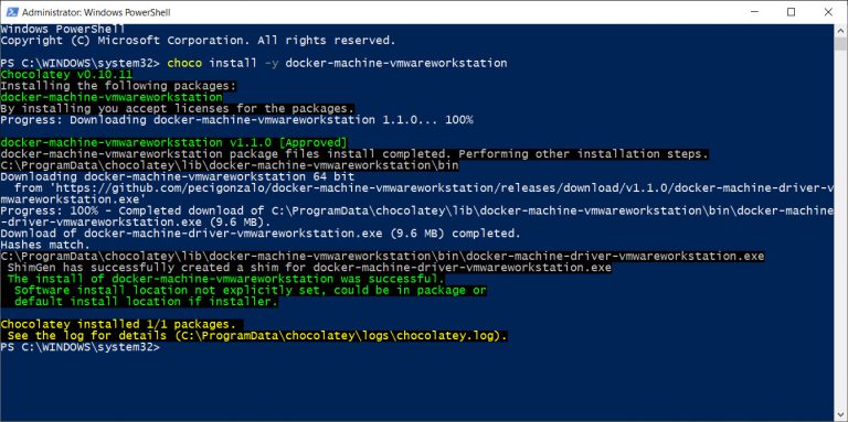 windows 10 install docker powershell